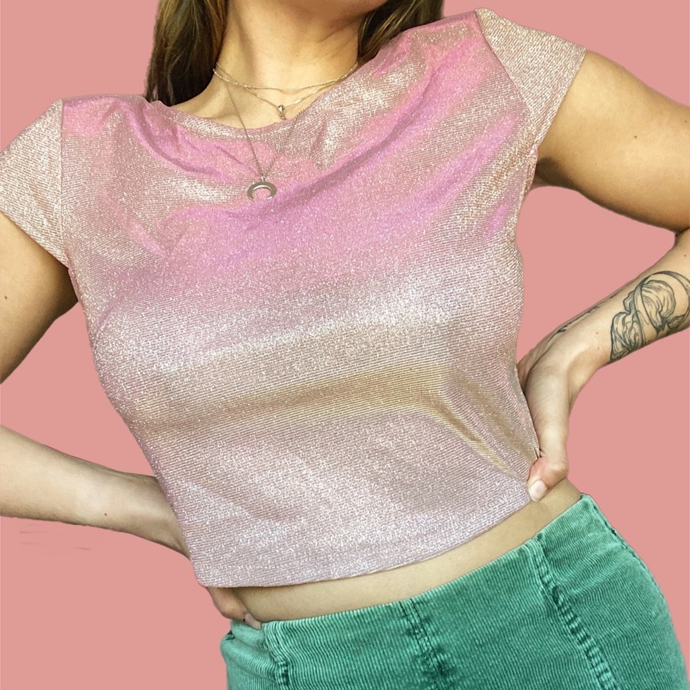 Iridescent Sparkle Crop Top